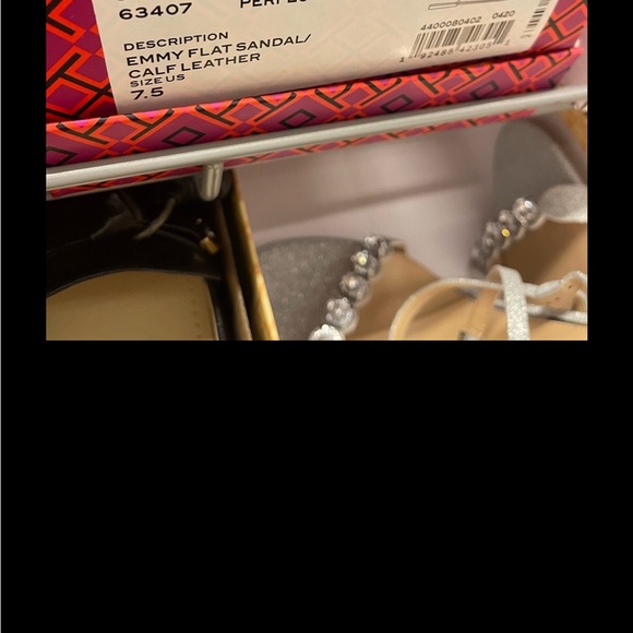 Tory Burch- Emmy Flat Sandal in Perfect Black Calf Leather, size 8.5 - Picture 2 of 11